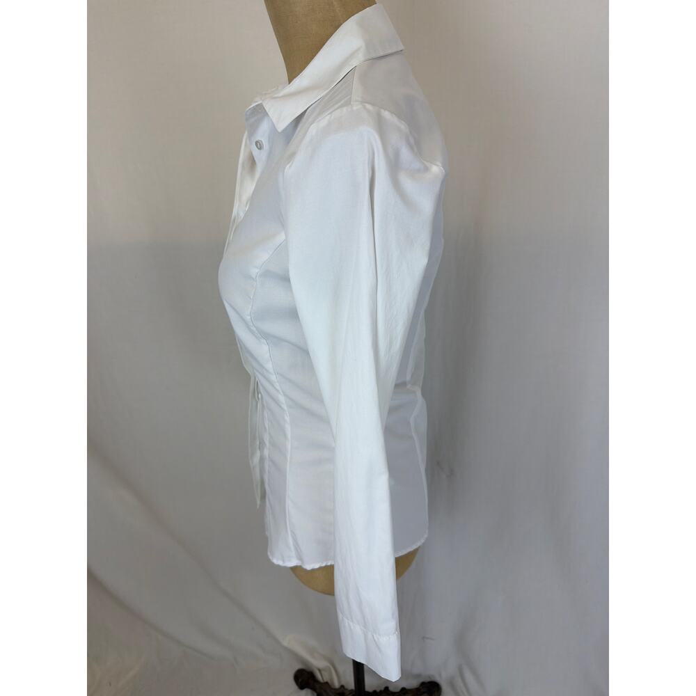 NWT Soya Concept White Recycled Cotton & Poly Button Front Blouse MED #0507 - Picture 2 of 6